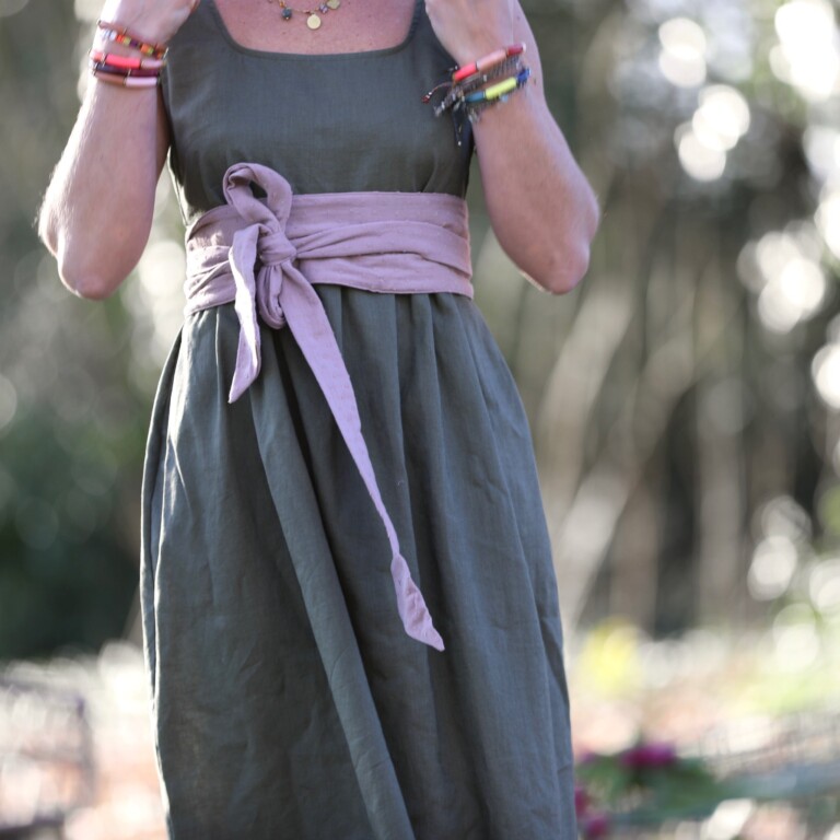 Quintessence - Ceinture Anita double gaze de coton plumetis bois de rose