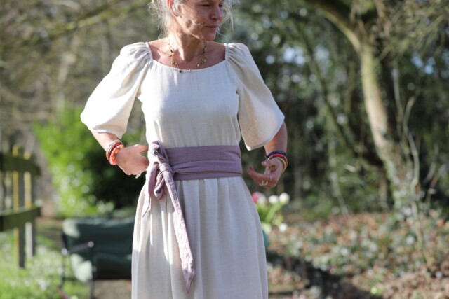 Quintessence - Ceinture Anita double gaze de coton plumetis bois de rose
