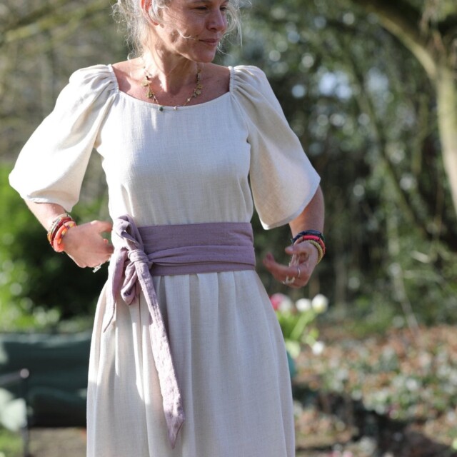 Quintessence - Ceinture Anita double gaze de coton plumetis bois de rose