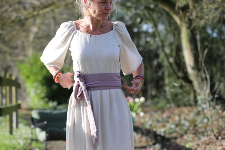 Quintessence - Ceinture Anita double gaze de coton plumetis bois de rose