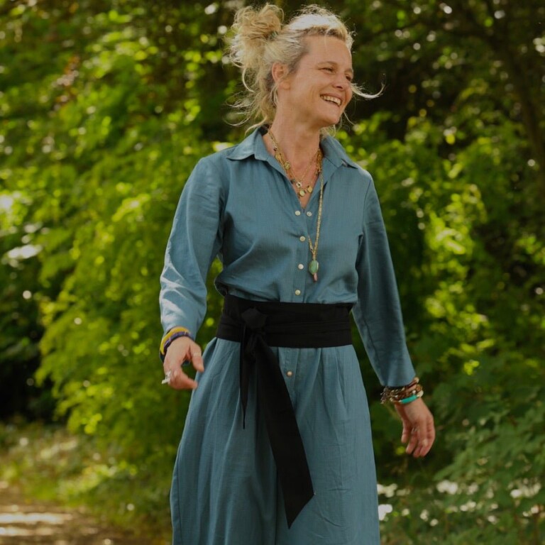 Quintessence - Ceinture Anita en viscose lin noir