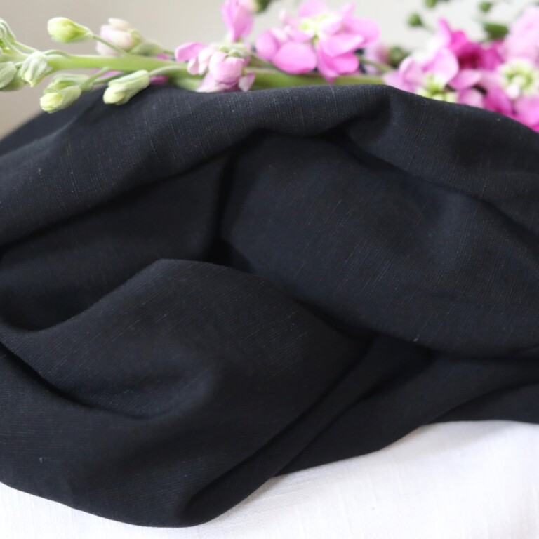 Quintessence - Ceinture Anita en viscose lin noir