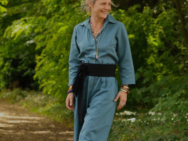 Quintessence - Ceinture Anita en viscose lin noir