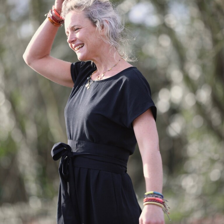 Quintessence - Ceinture Anita en viscose lin noir