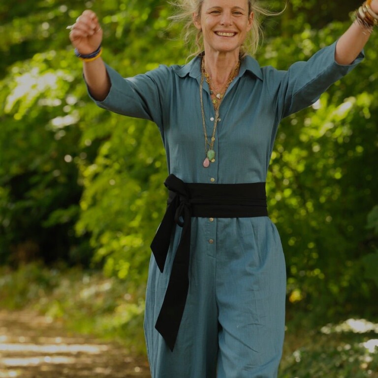Quintessence - Ceinture Anita en viscose lin noir