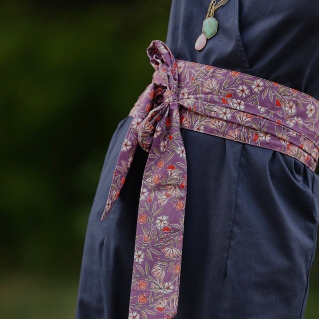 Quintessence - Ceinture Anita Fleurs d'aubergine