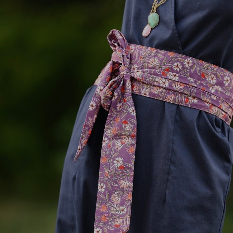 Quintessence - Ceinture Anita Fleurs d'aubergine