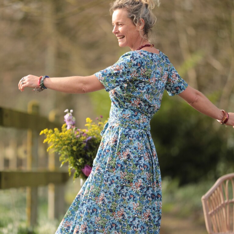 Quintessence - Ceinture Anita Fleurs d'indigo