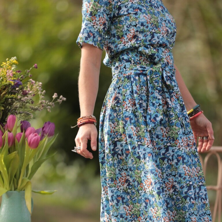 Quintessence - Ceinture Anita Fleurs d'indigo