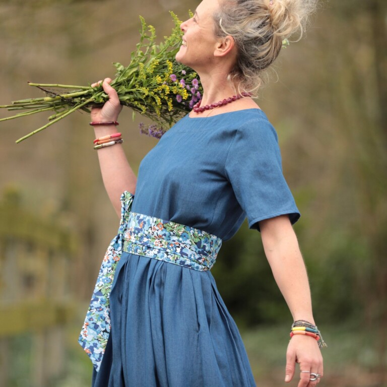 Quintessence - Ceinture Anita Fleurs d'indigo