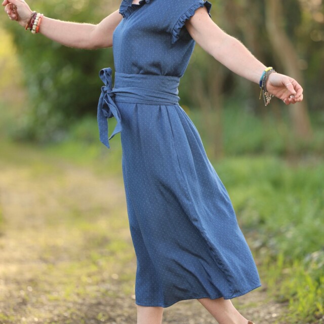 Quintessence - Ceinture Anita - jean lyocell bleu plumetis