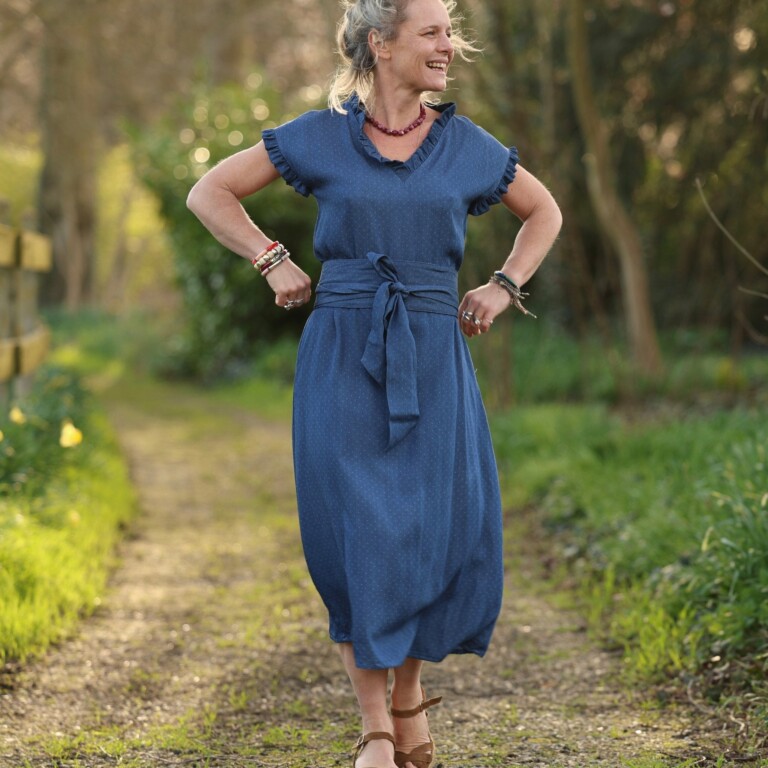 Quintessence - Ceinture Anita - jean lyocell bleu plumetis