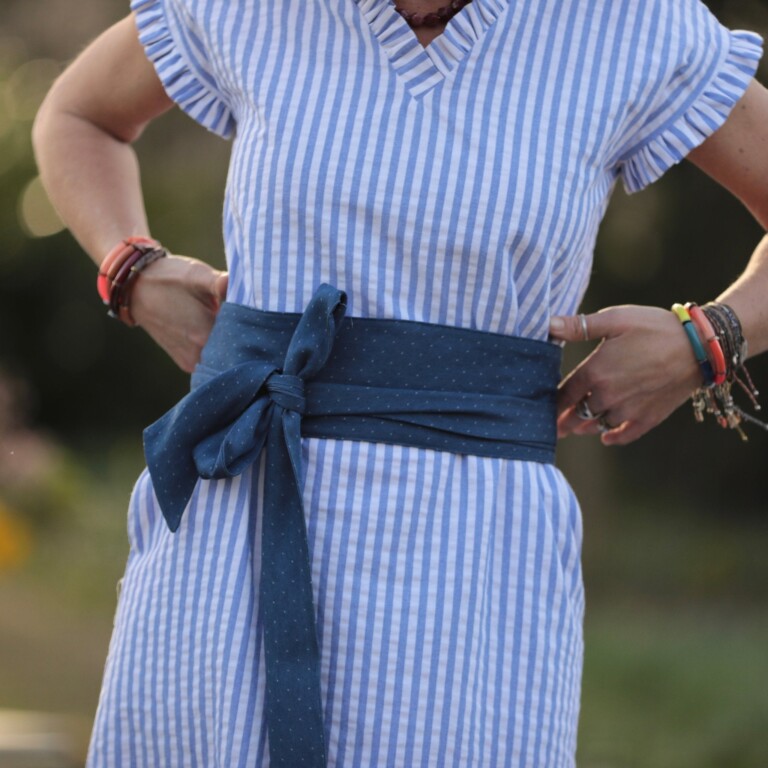 Quintessence - Ceinture Anita - jean lyocell bleu plumetis