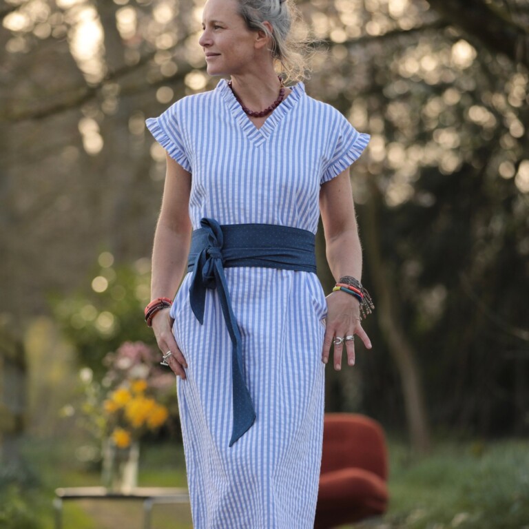 Quintessence - Ceinture Anita - jean lyocell bleu plumetis