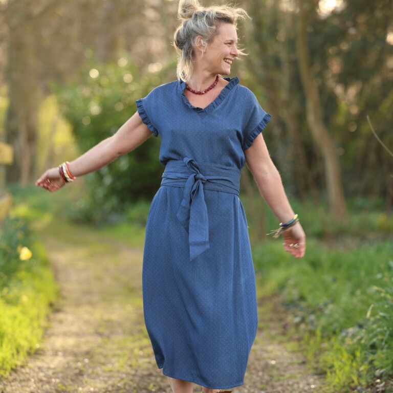 Quintessence - Ceinture Anita - jean lyocell bleu plumetis