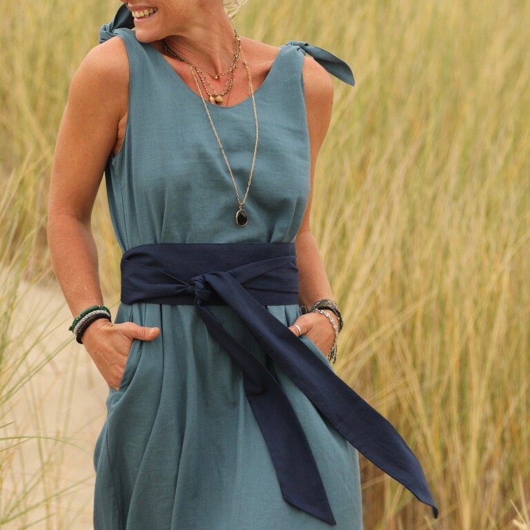 Quintessence - Ceinture Anita -lin bleu indigo