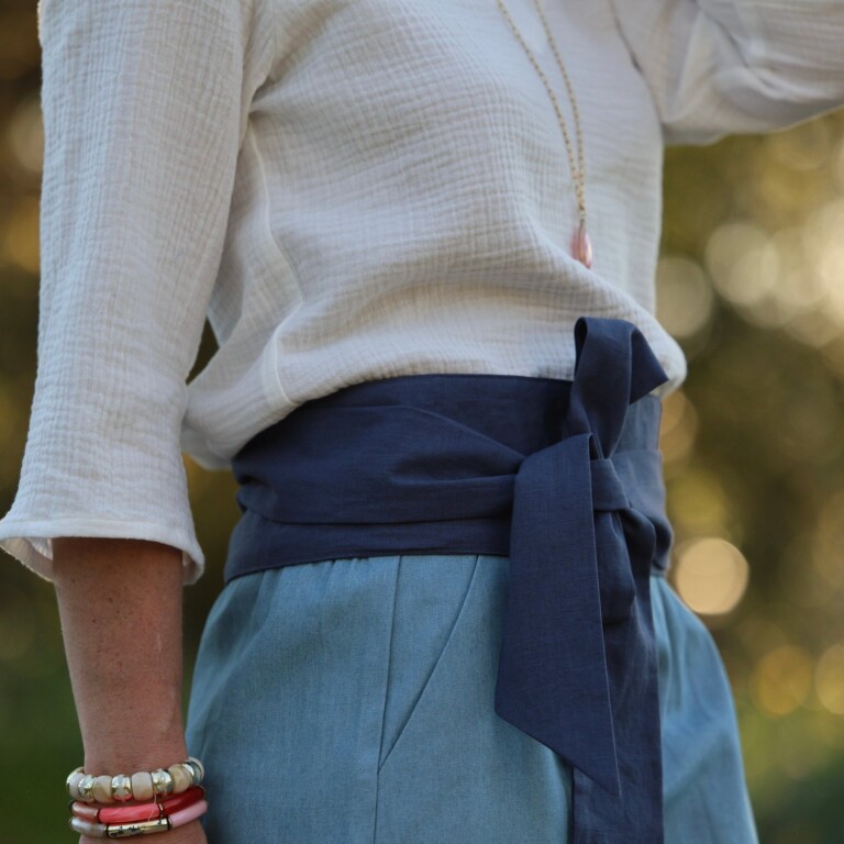 Quintessence - Ceinture Anita – Lin bleu jeans