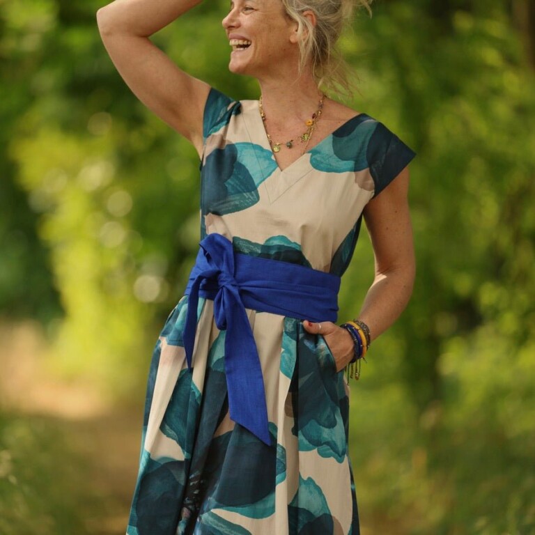 Quintessence - Ceinture Anita lin bleu majorelle
