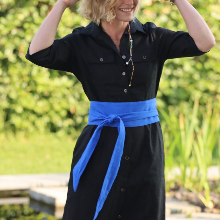 Quintessence - Ceinture Anita lin bleu majorelle