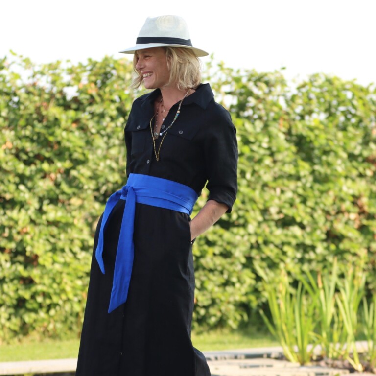 Quintessence - Ceinture Anita lin bleu majorelle