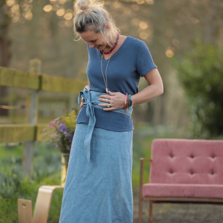 Quintessence - Ceinture Anita - lin chiné denim