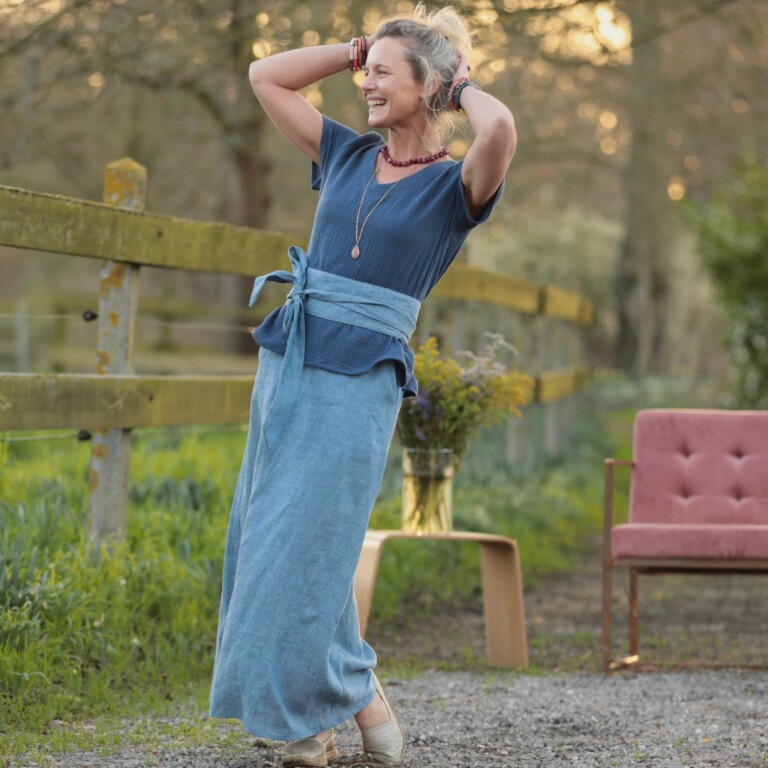 Quintessence - Ceinture Anita - lin chiné denim