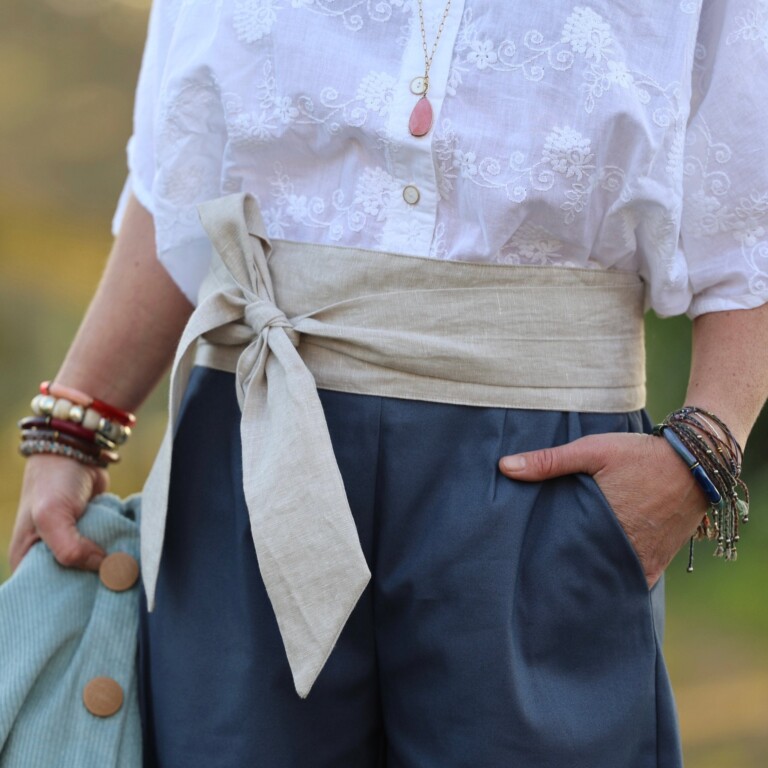 Quintessence - Ceinture Anita - lin chiné ficelle