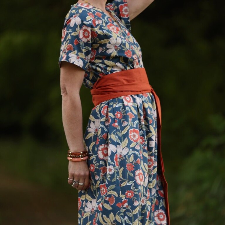 Quintessence - Ceinture Anita - lin orange crépuscule