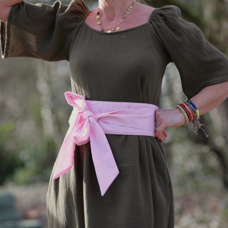 Quintessence - Ceinture Anita lin rose dragée