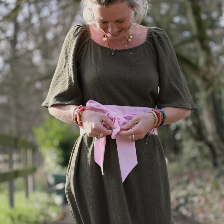 Quintessence - Ceinture Anita lin rose dragée