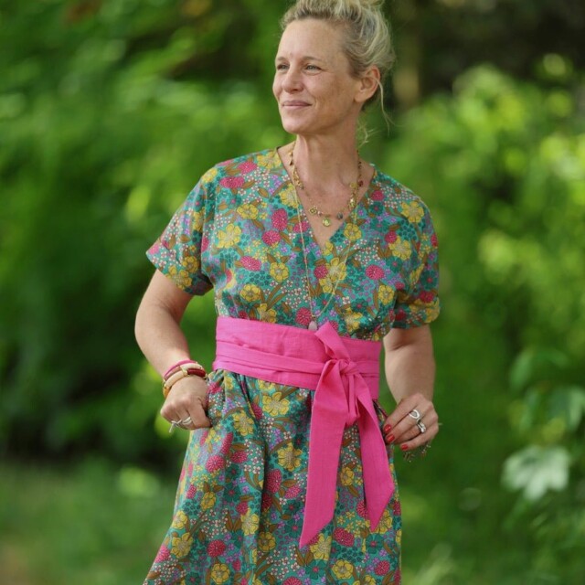 Ceinture Anita – lin rose fluo par la marque Quintessence Quintessence - Ceinture Anita – lin rose fluo