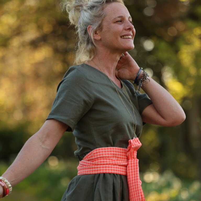 Quintessence - Ceinture Anita – Seersucker vichy fluo
