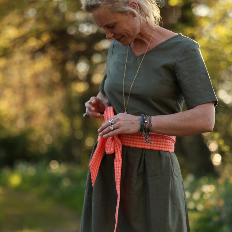 Quintessence - Ceinture Anita – Seersucker vichy fluo