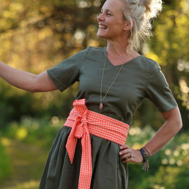 Quintessence - Ceinture Anita – Seersucker vichy fluo