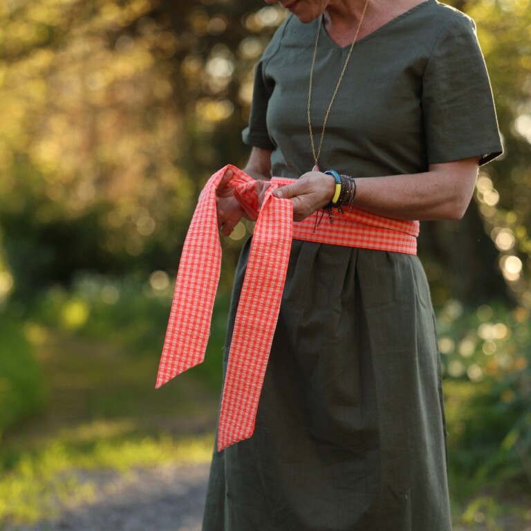 Quintessence - Ceinture Anita – Seersucker vichy fluo