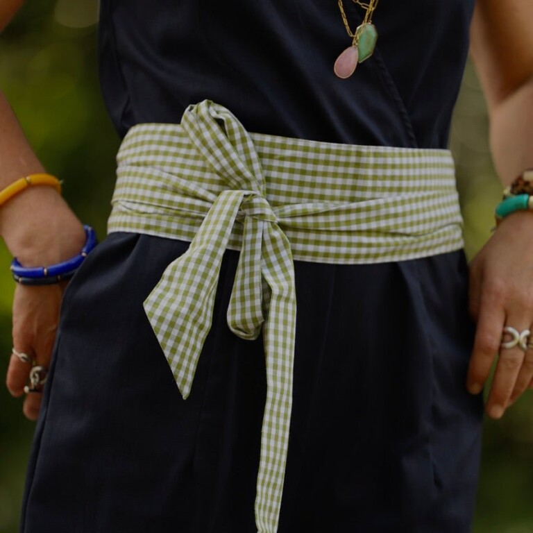 Meta SS25 - Ceinture Anita - Vichy de coton vert