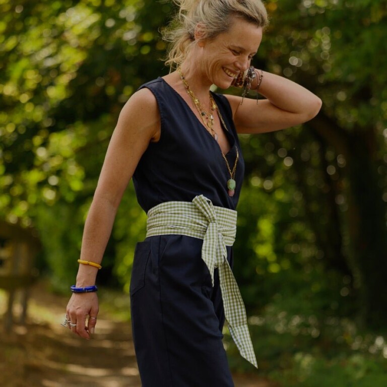 Meta SS25 - Ceinture Anita - Vichy de coton vert