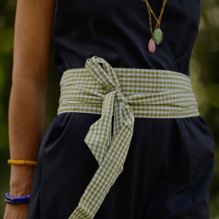 Meta SS25 - Ceinture Anita - Vichy de coton vert