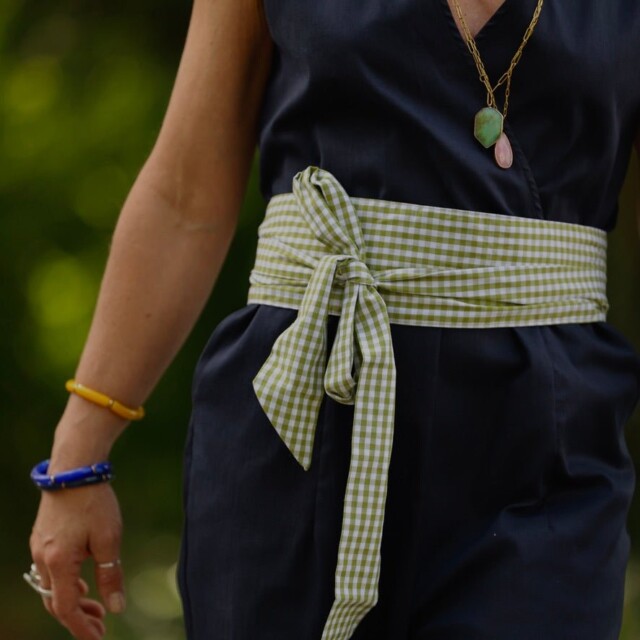 Meta SS25 - Ceinture Anita - Vichy de coton vert