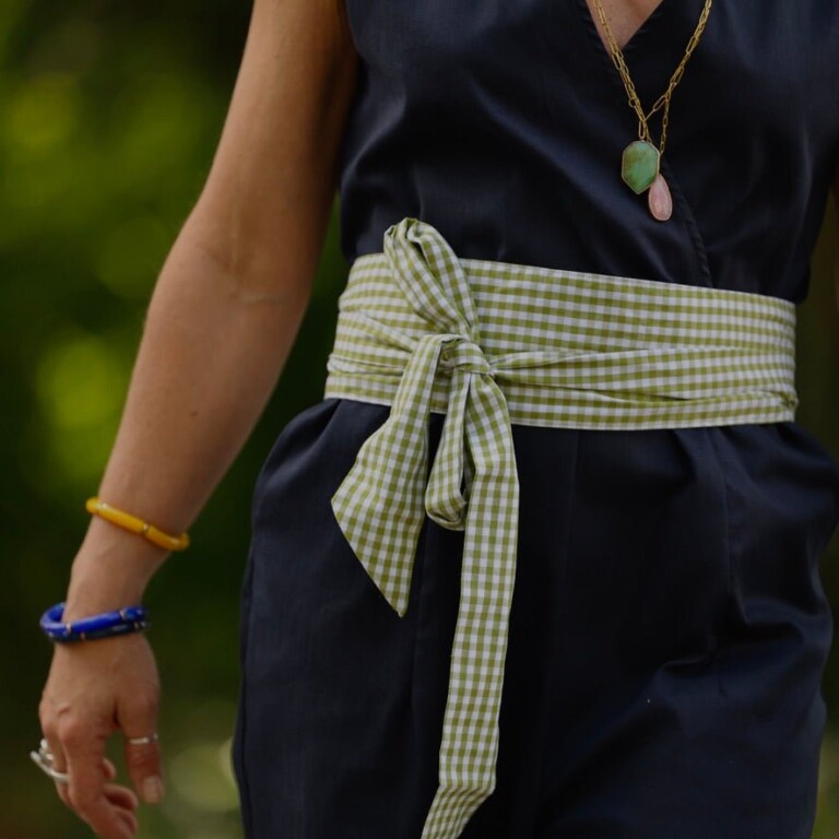 Meta SS25 - Ceinture Anita - Vichy de coton vert