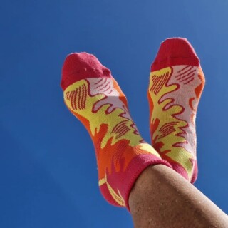 Chaussettes-coccinelles-rose-orange