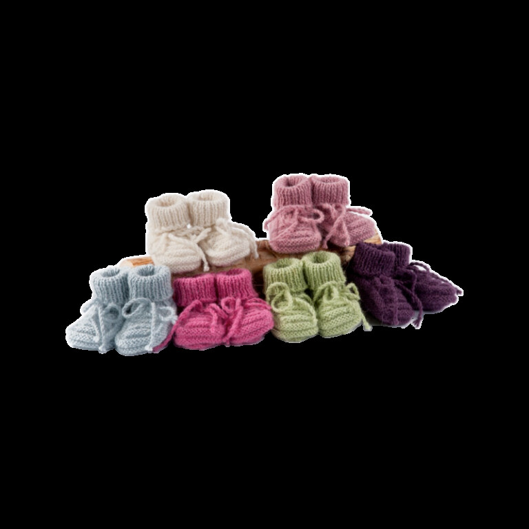 chaussons tricotes a la main Chaussettes Coccinelle - Les chaussons de Maria Victoria – Coloris 5 (prune)
