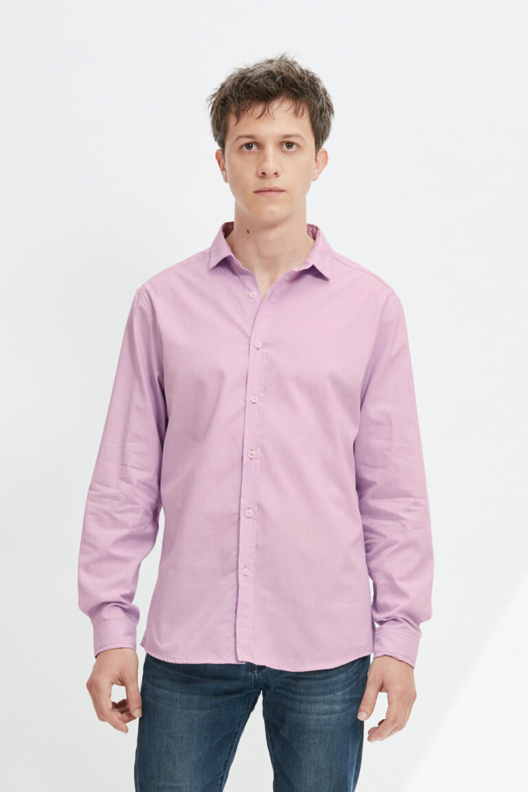 chemise ecclo rose violette homme Made in France et coton upcycle recycle desimpacte edition limitee face 1 1 ECCLO - Chemise Liverpool – S