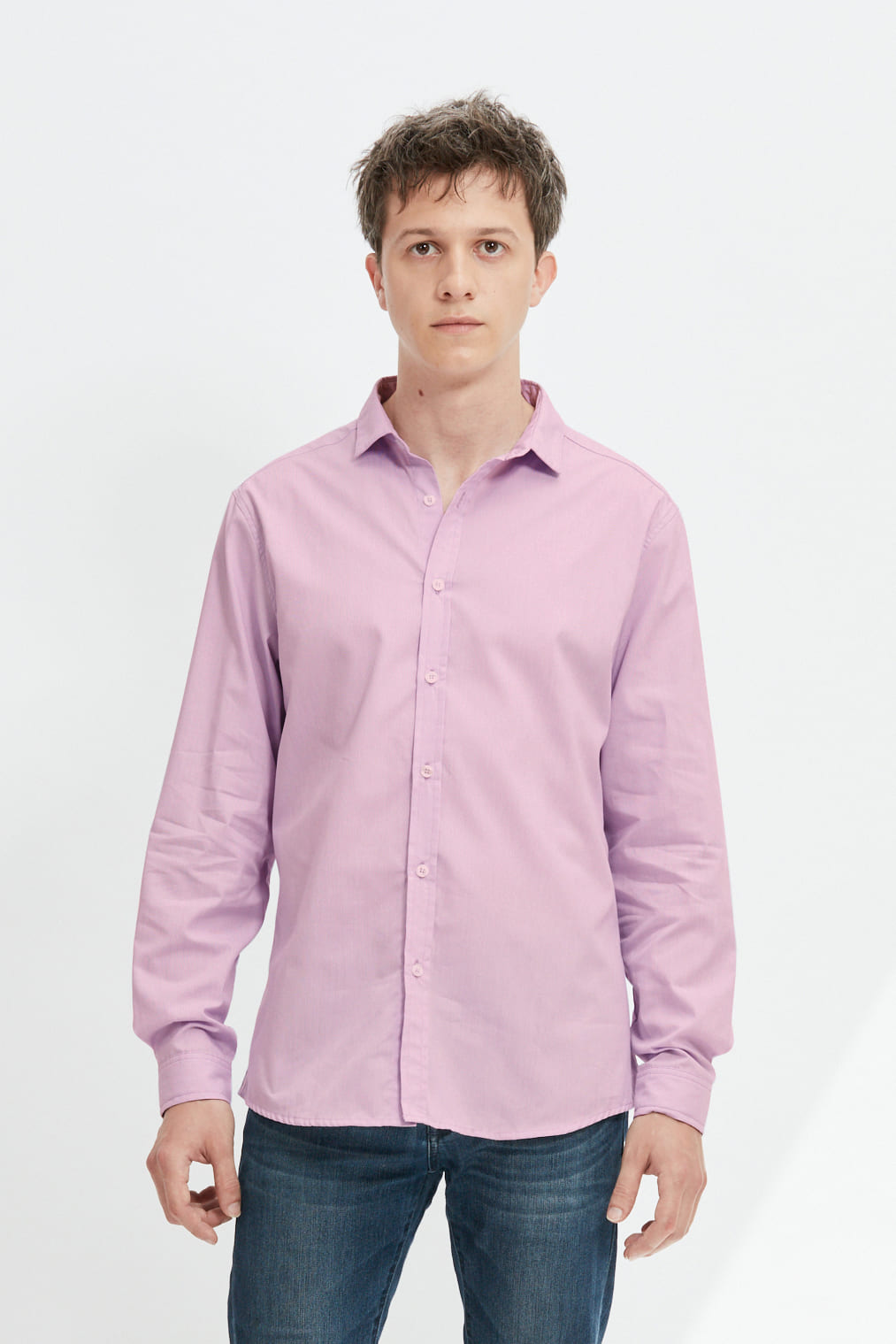chemise ecclo rose violette homme Made in France et coton upcycle recycle desimpacte edition limitee face 1 1 ECCLO - Chemise Liverpool – S