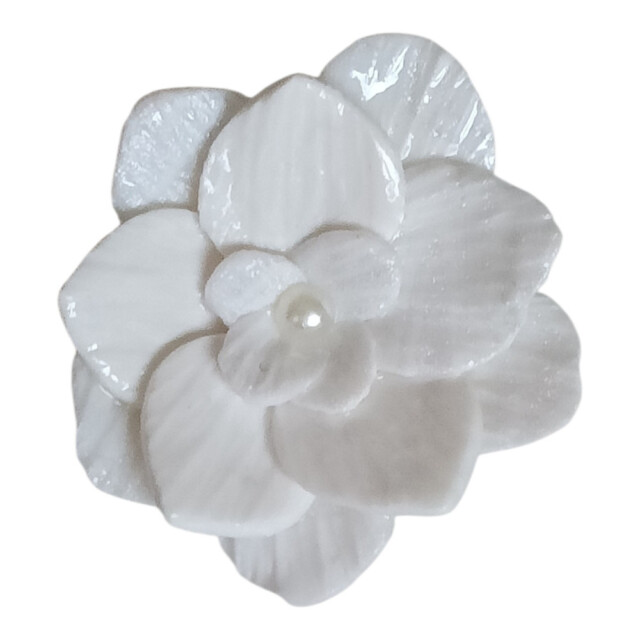L’Atelier de Patricia - Clip fleur blanche – Robe de mariée – Blanc