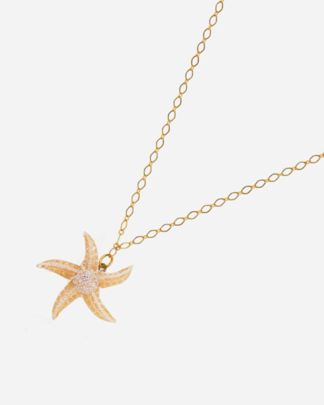 Ciléa Bijoux - Pendentif Ariel - chaine plaqué or – Blanc