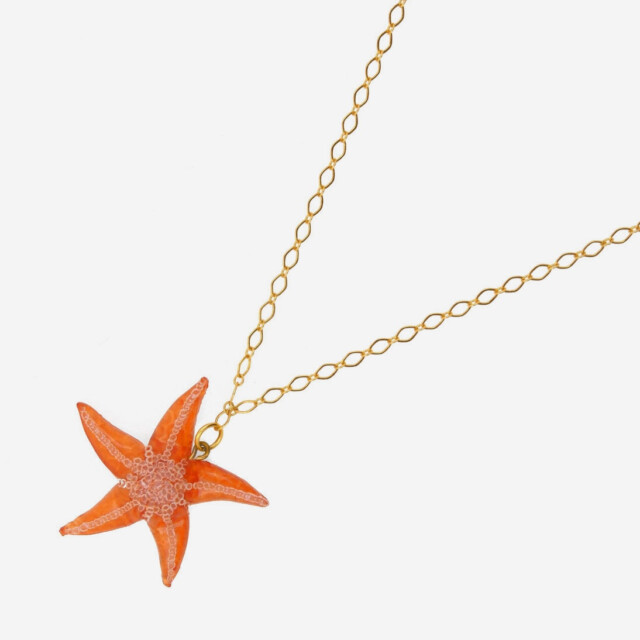 Ciléa Bijoux - Pendentif Ariel - chaine plaqué or – Blanc
