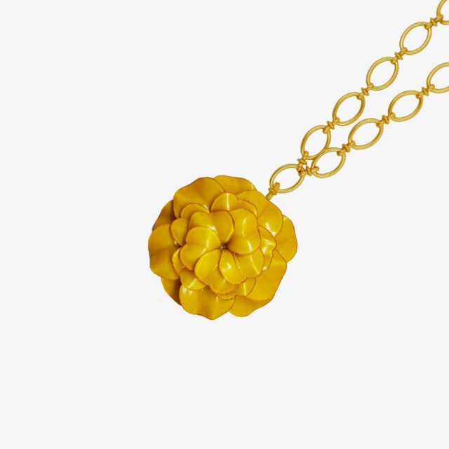 Ciléa Paris - Pendentif Géranium - Maxi – Rouge / Je ne veux pas la chaîne