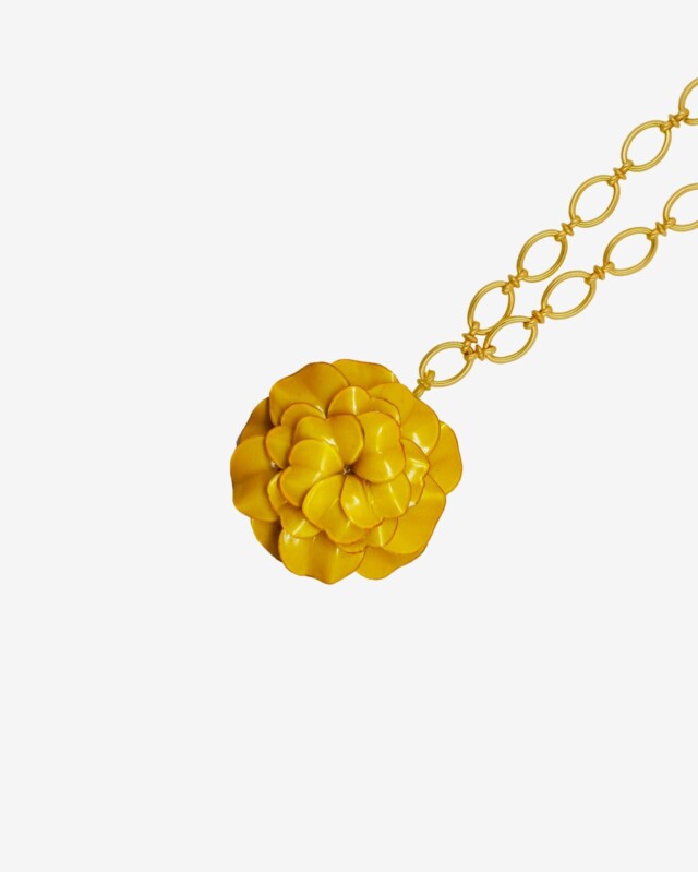 Ciléa Paris - Pendentif Géranium - Maxi – Rouge / Je ne veux pas la chaîne