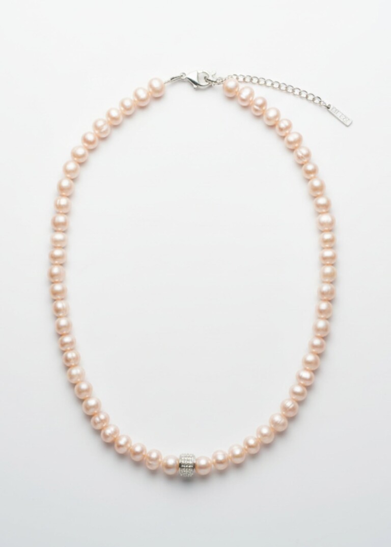 NEIJE - Collier Perles d'eau douce Roses et Argent 925 – 50 cm